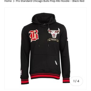 Pro Standard Chicago Bulls Prep Rib Hoodie - Black Red